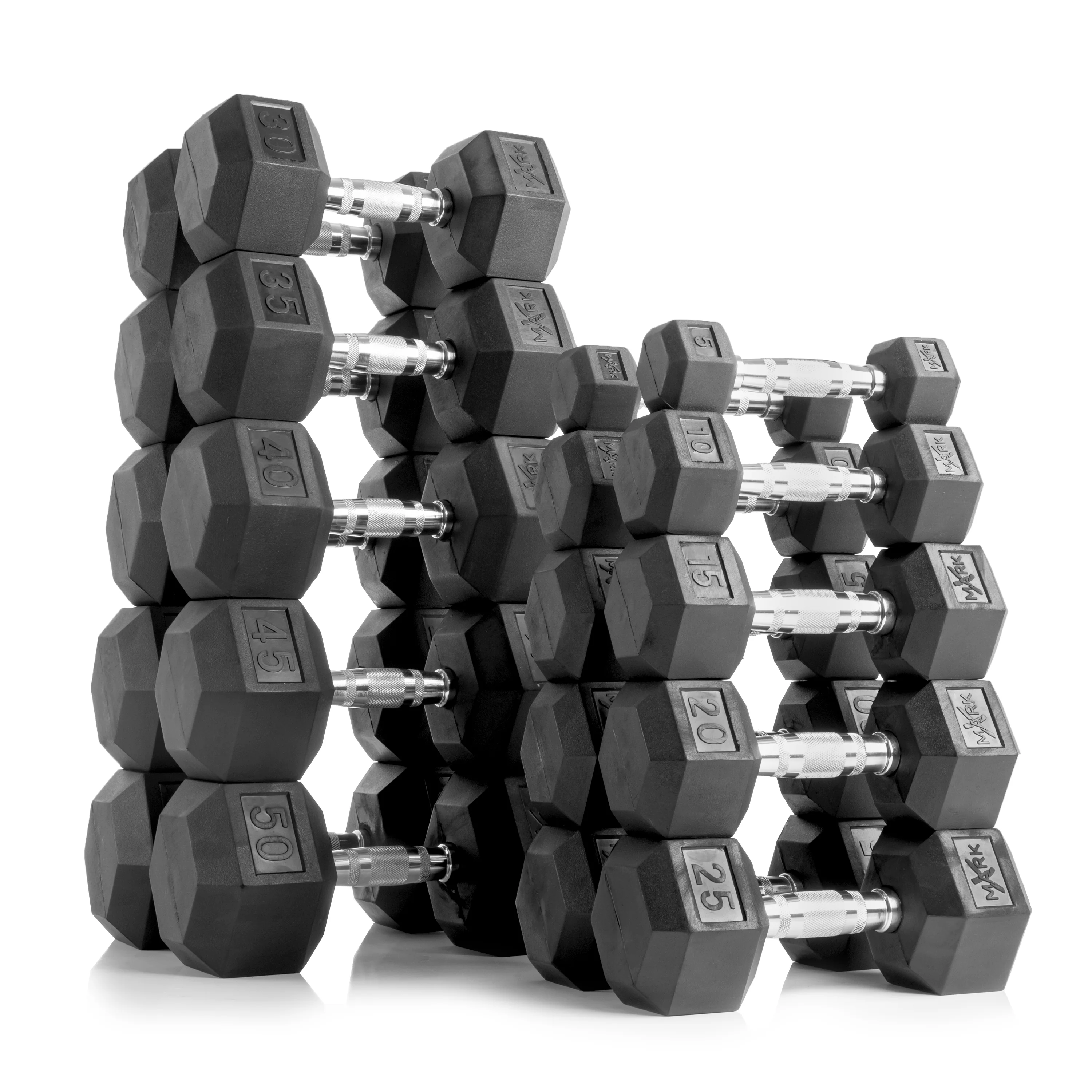10-Pairs, 5 to 50 lbs. Hex Dumbbells Includes 3-Tier Storage Rack - Image 5