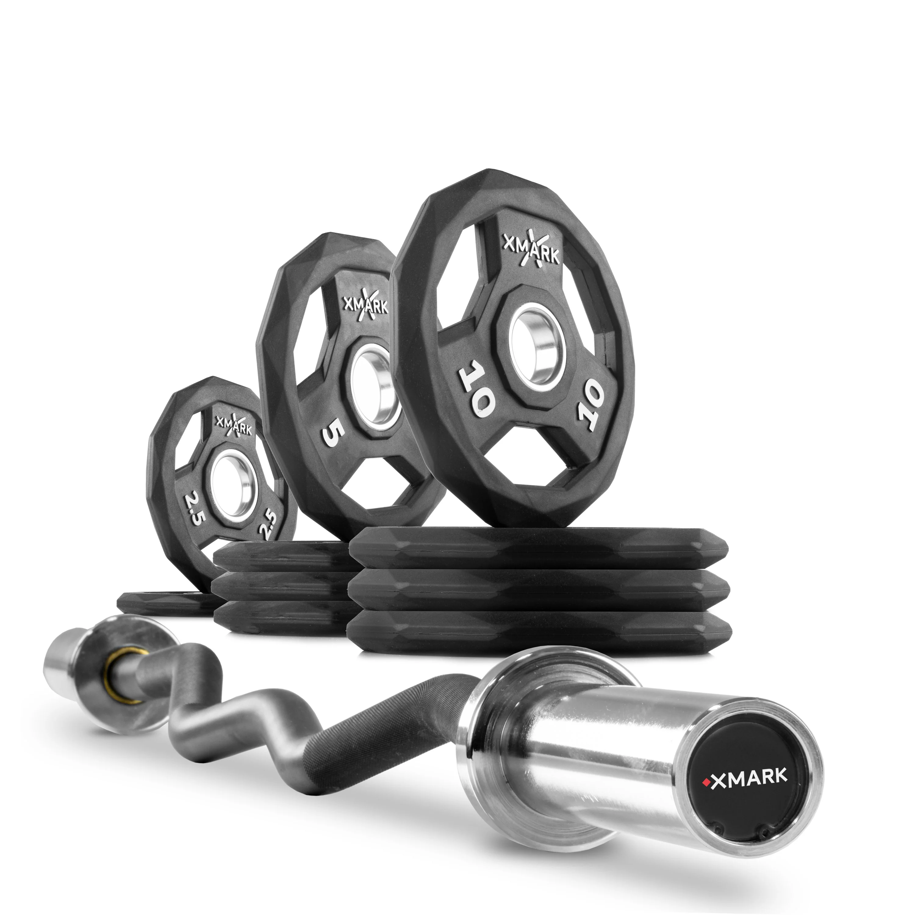 Black Diamond® Olympic Weight Plates and Curl Barbell Sets - Image 5