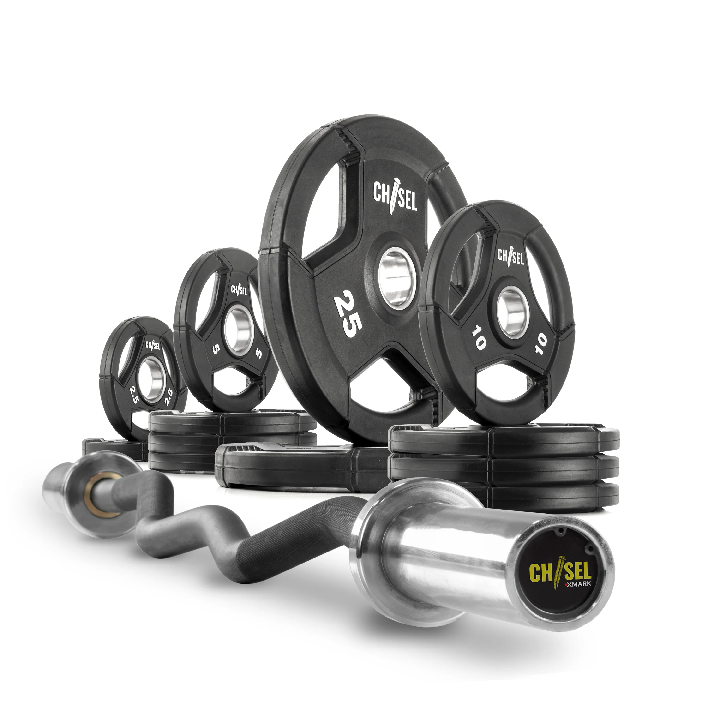 Chisel Olympic Weight Plates and Curl Barbell Sets - Image 3