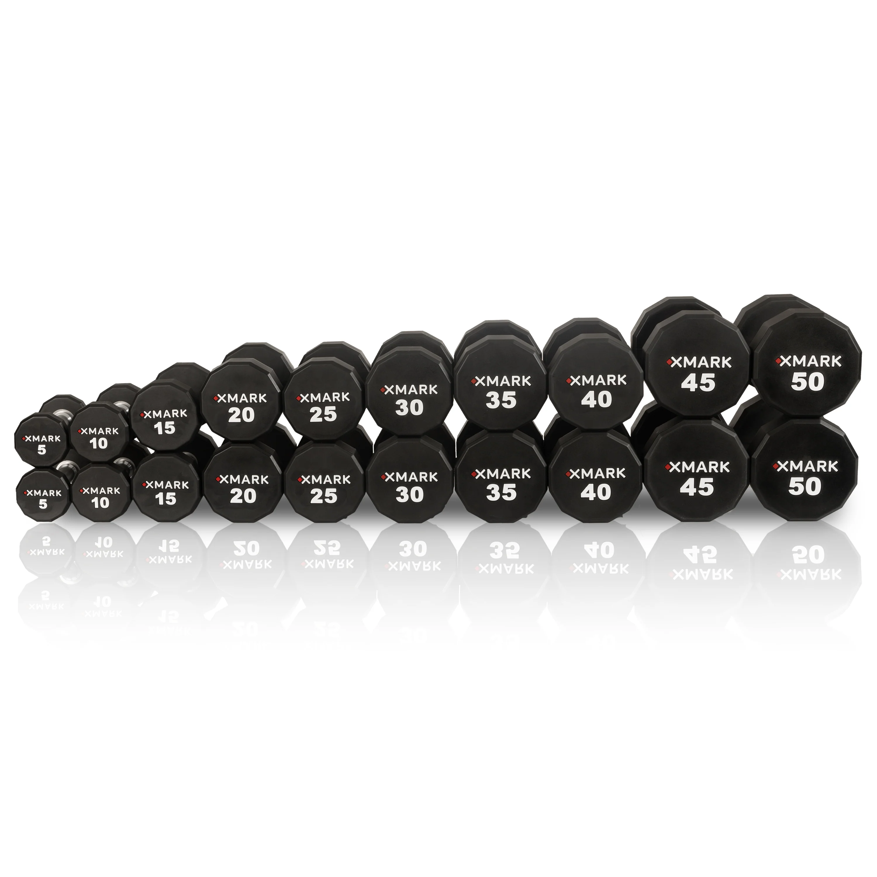 12-Sided Commercial Urethane Dumbbells (5-50 lb and 5-75 lb Sets) - Image 5