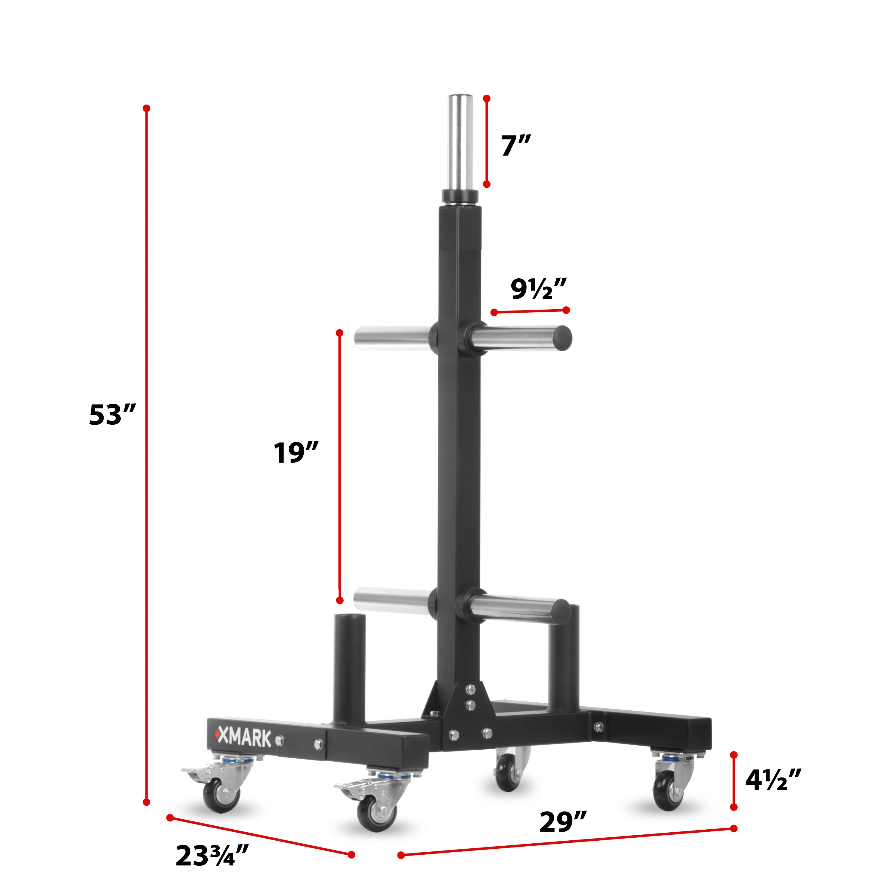 Commercial Bumper Plate Tree on Castors with Dual Bar Holders - Image 5