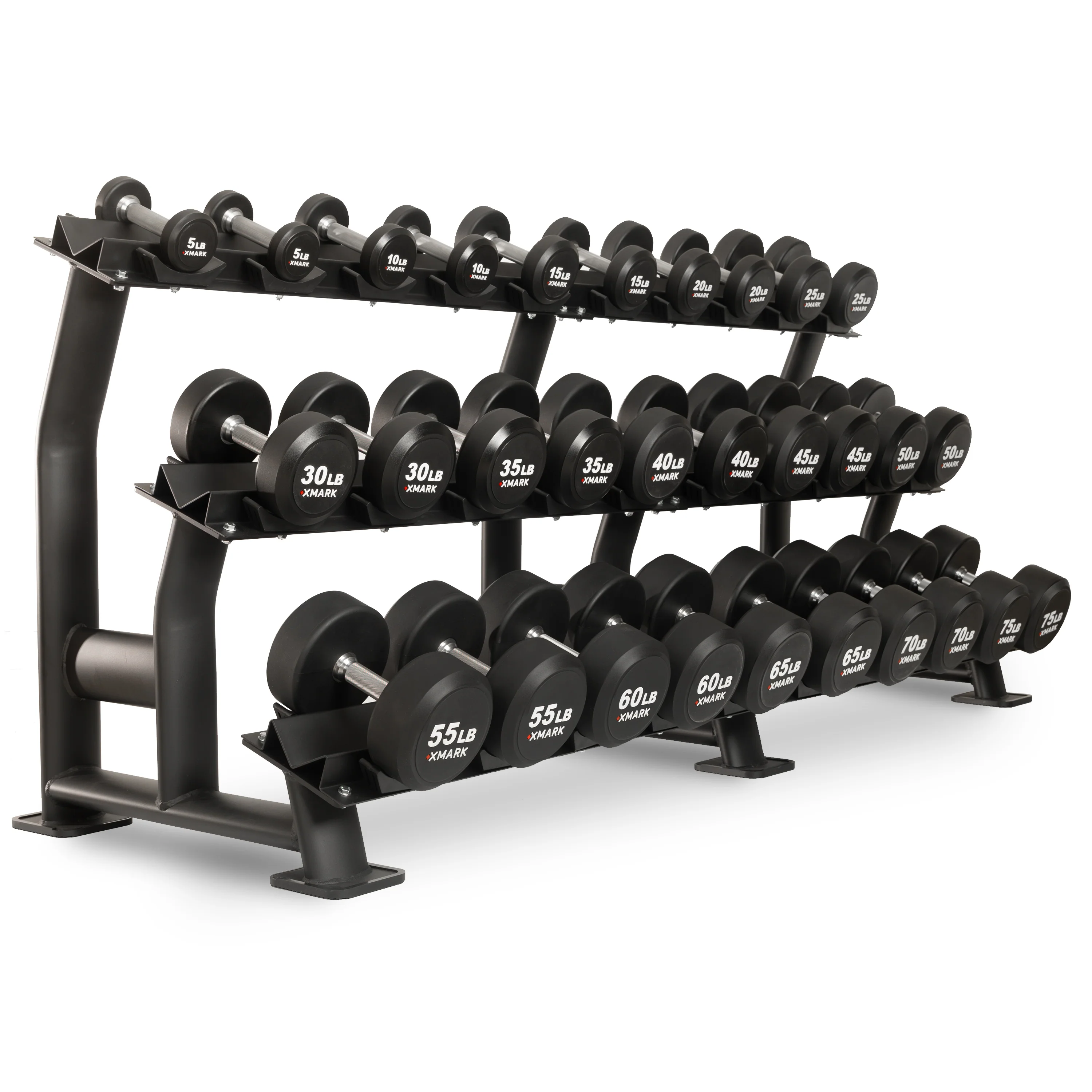 Round Commercial Urethane Dumbbells  (5-50 lb and 5-75 lb Sets) - Image 4