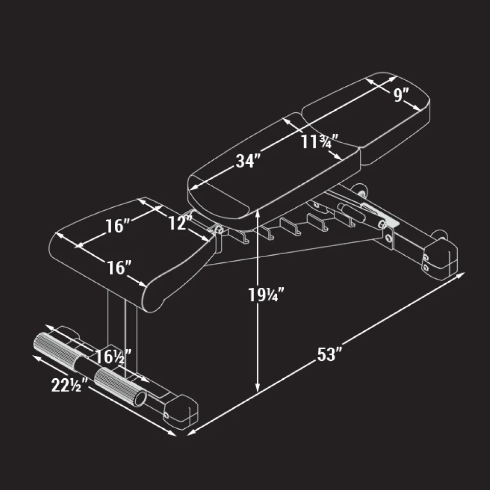 Ox Series Adjustable Flat, Incline, Decline (FID) Weight Bench - Image 11