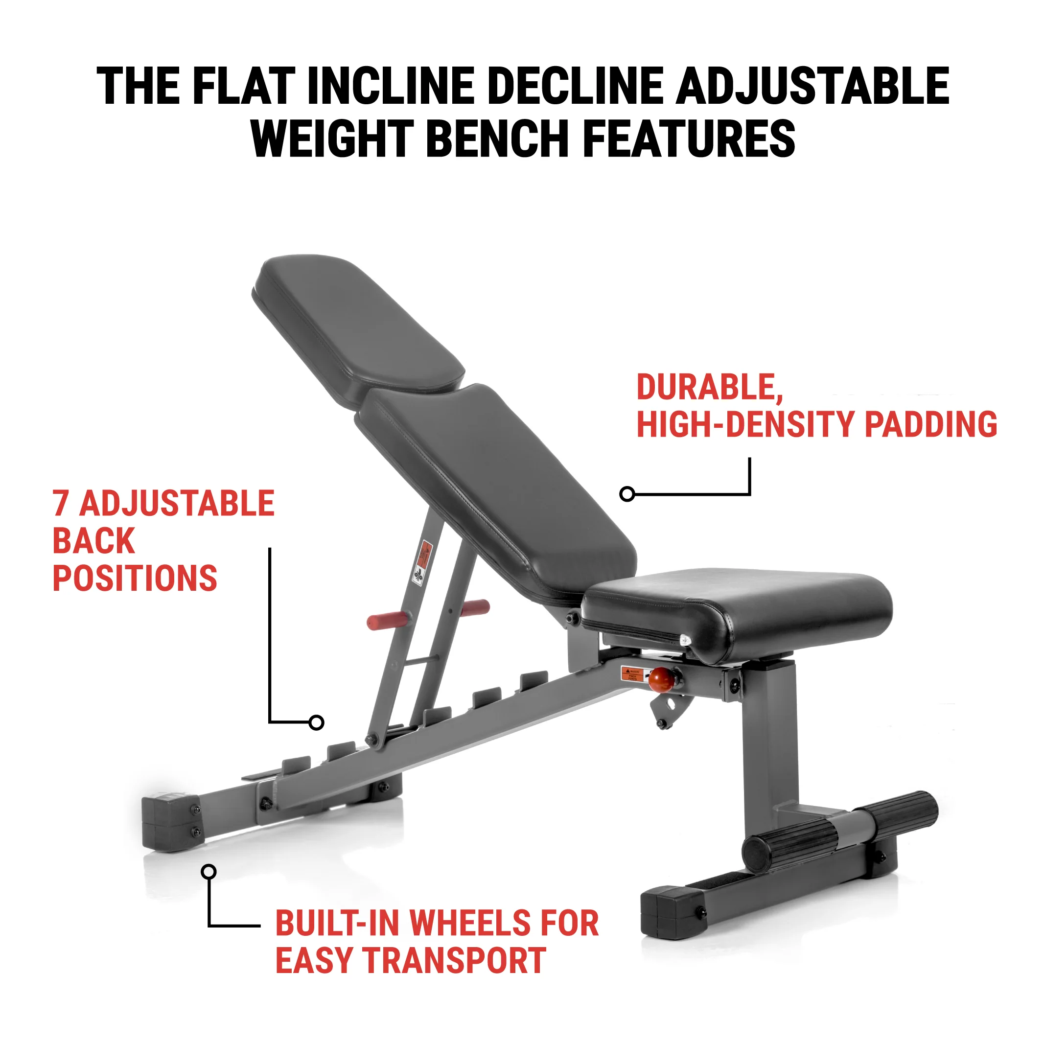 Ox Series Adjustable Flat, Incline, Decline (FID) Weight Bench - Image 7