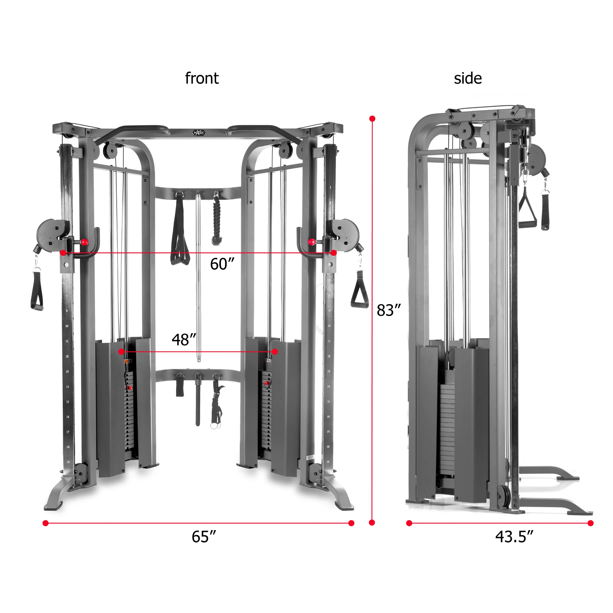 Functional Trainer Cable Machine with Dual 200 lb Weight Stacks - Image 4