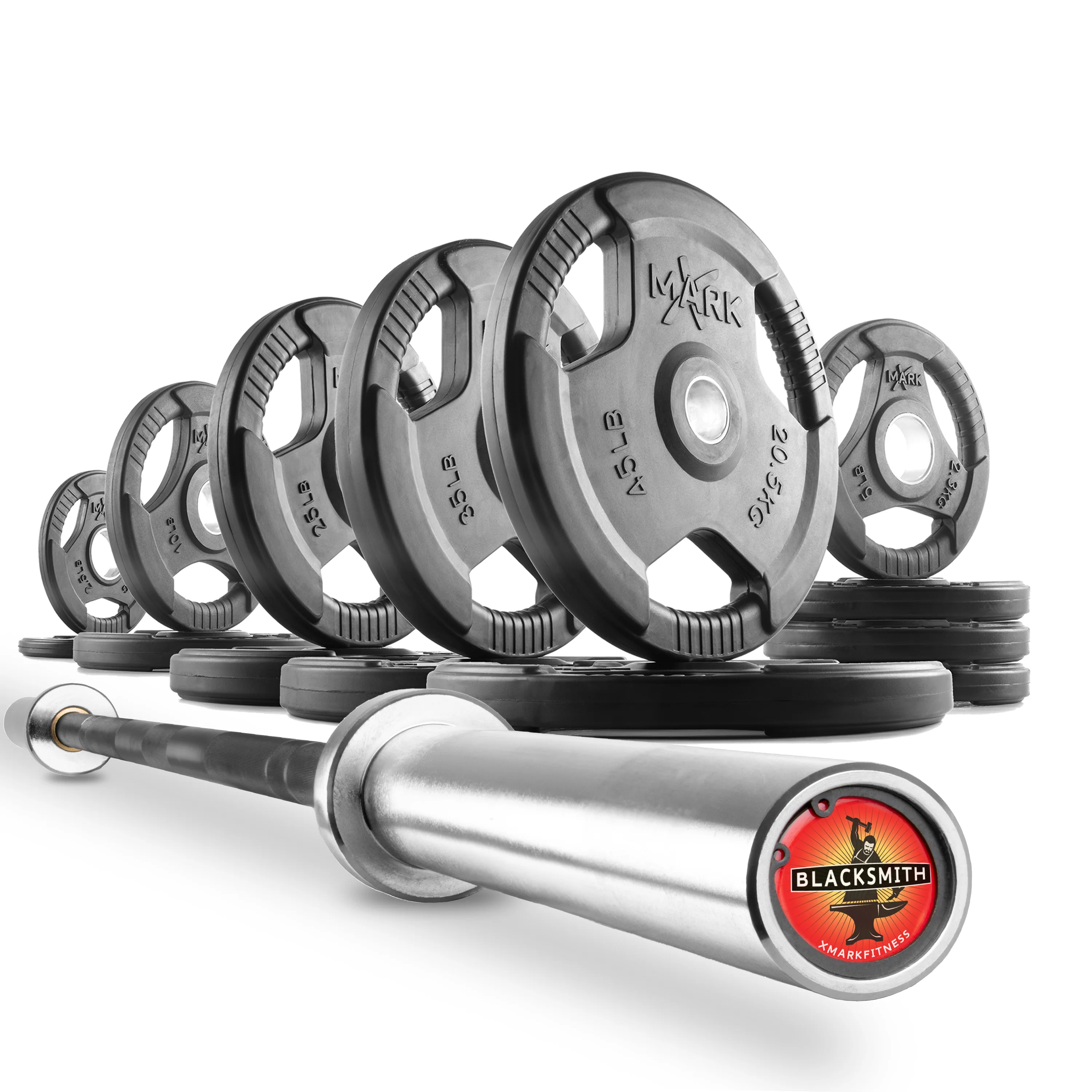 Tri-Grip Olympic Weight Plates and Olympic Barbell Sets - Image 7